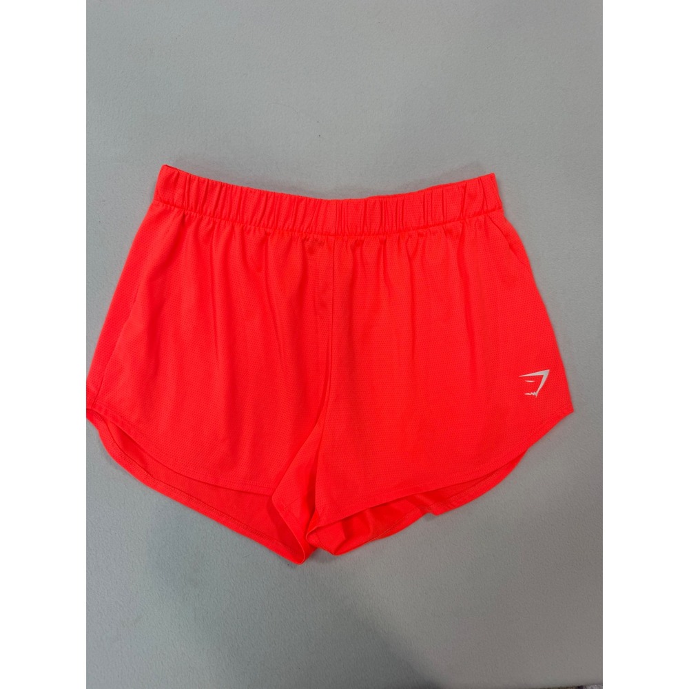 Gymshark Womens Training Mesh Shorts Neon Coral Orange Athletic Gym Running Med